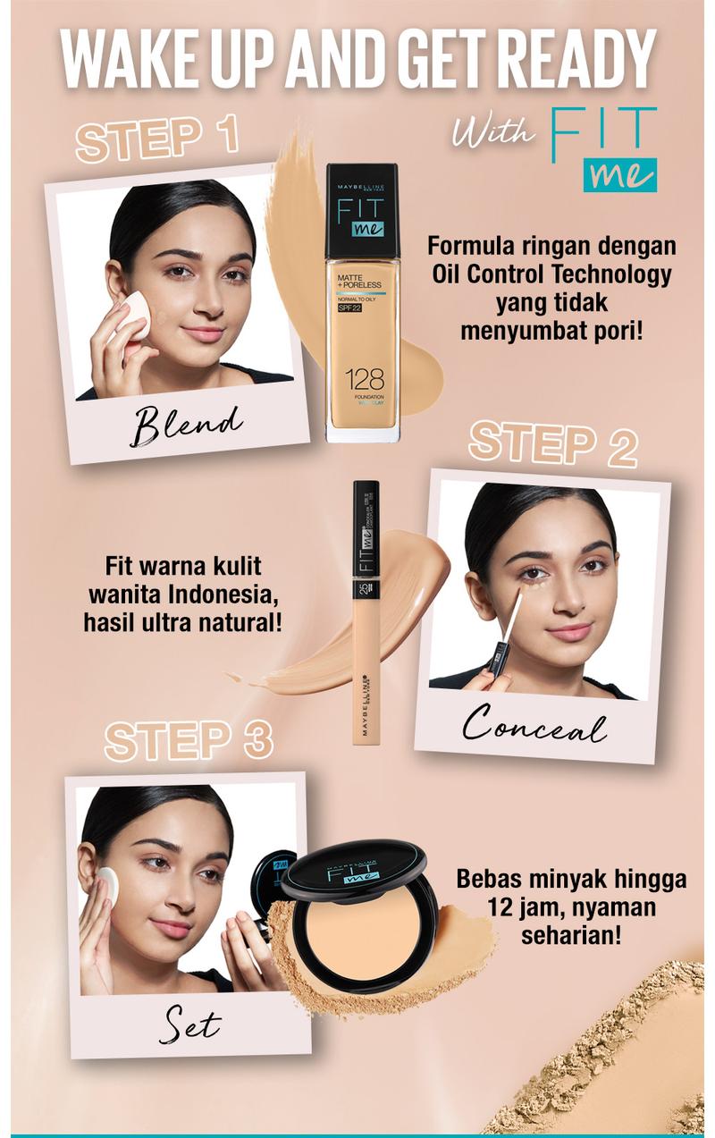 Product Introduction of MAYBELLINE Fit Me Matte + Poreless 16 Jam Oil Control Compact Powder Make Up Bedak Padat bebas minyak tahan 16 Jam 4