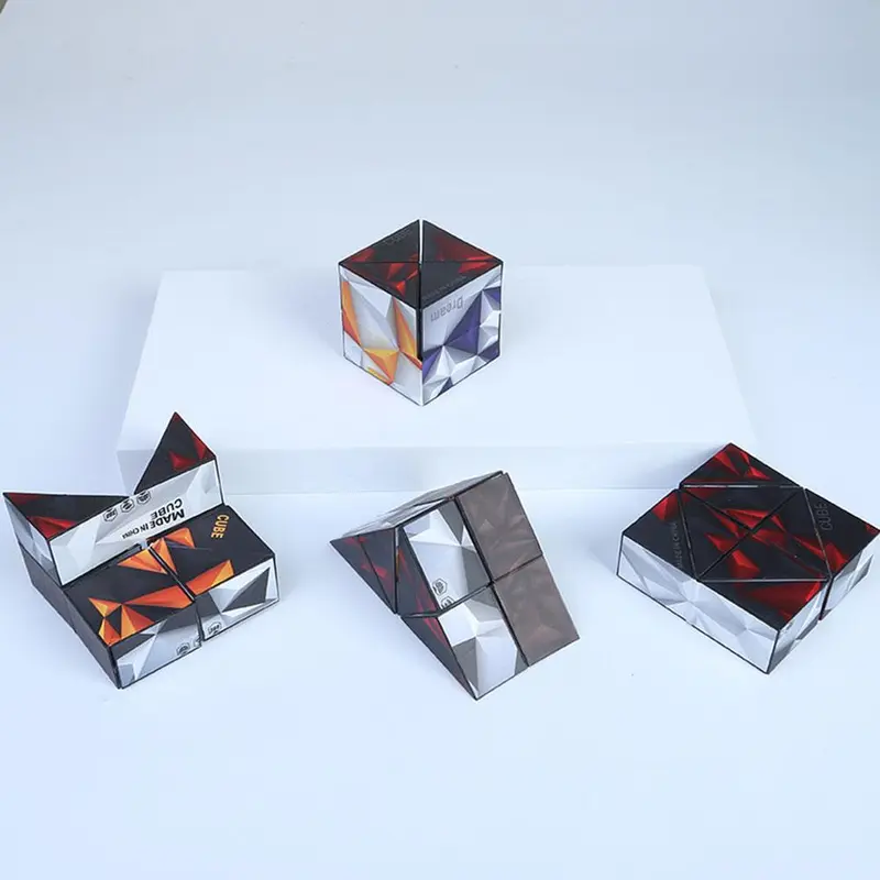 Khối Lập Phương Ma Thuật, 3D, Hình Dạng Rubik Từ Tính Họa Tiết, Hộp Chuyển Nhượng, Giải Tỏa Căng Thẳng Gấp Trí Tuệ 6