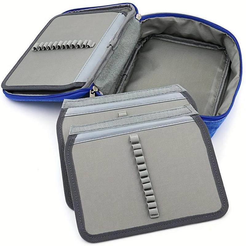 Large Capacity Zipper Pencil Case, 1 Count Multi-functional 72-slot Pencil Organizer with 2 Removable Sleeves, Portable Stationery Pouch for School & Office 6