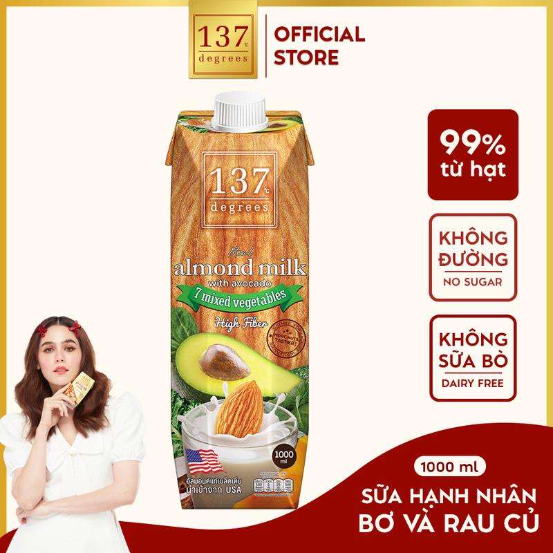 [HỘP 1L] Sữa Hạt Hạnh Nhân Bơ Và Rau Củ Không Đường 137 Degrees Thái Lan