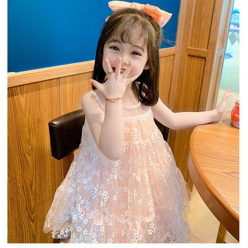 Girls' Dress Summer Dress 2024 New Korean Style Western Style Children Toddler Summer Baby Princess Dress Vest Dress 3