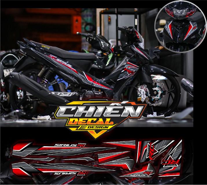 Tem rời Sirius RC V3 dán xe màu Đen phối đủ màu - Tem 3 lớp cao cấp không bay màu MS418 Nhãn Dán