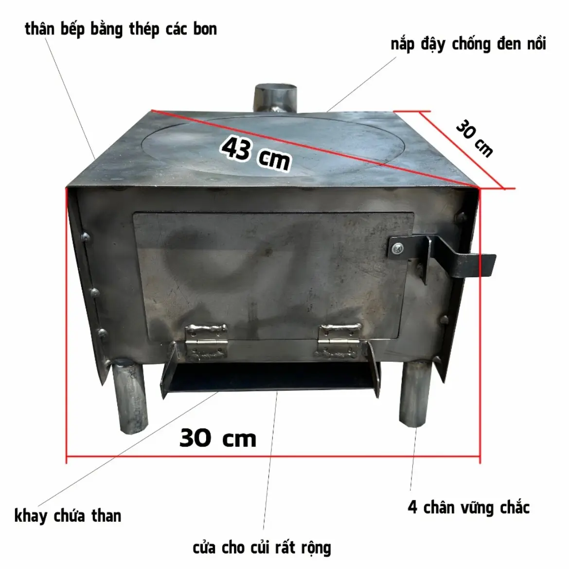 Bếp Củi Đa Năng - Chống Đen Nồi - Đủ Phụ Kiện