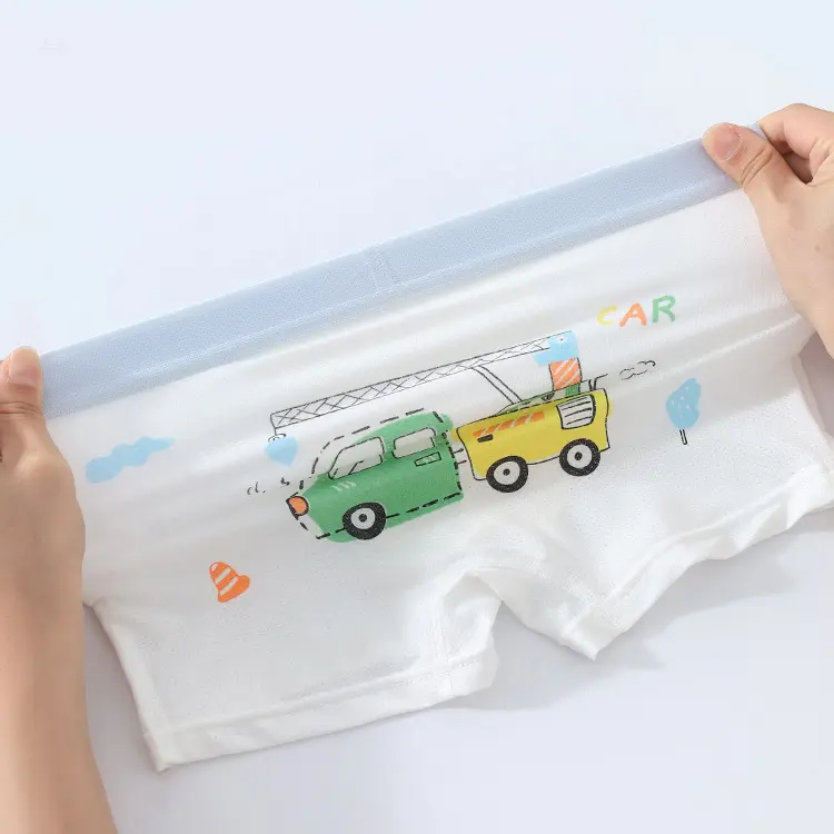 12-40 kg Set 4 Quần Chip bé trai thông hơi thoáng khí cao cấp, Quần chip xe, khủng long cho bé trai Len 5