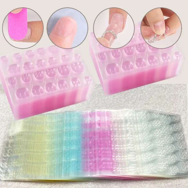 Keo Thạch Móng Tay, 24 Cái / Túi, Lâu Trôi, Không Thấm Nước, Không Dễ Bong Tróc, Miếng Dán Dính
