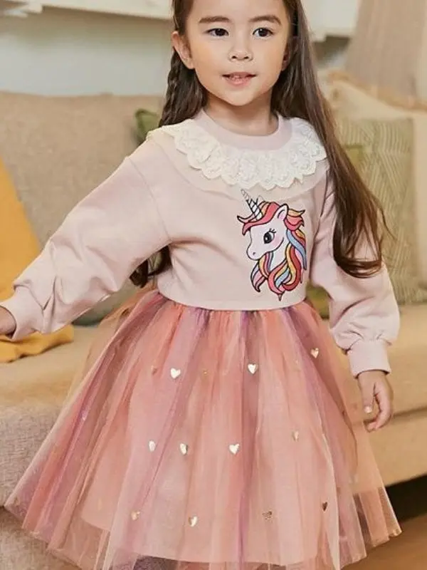 [363265] - Dress Fashion Trend Anak Perempuan - Motif Love Unicorn 0