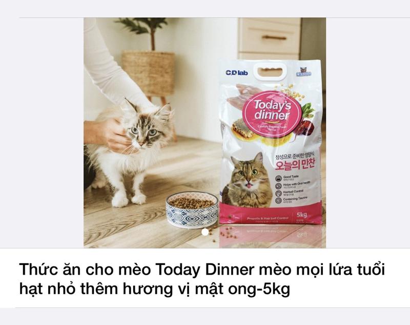 Product Introduction of Thức ăn hạt cho mèo mọi lứa tuổi Today's dinner - Thức ăn hỗn hợp hoàn chỉnh cho mèo 1