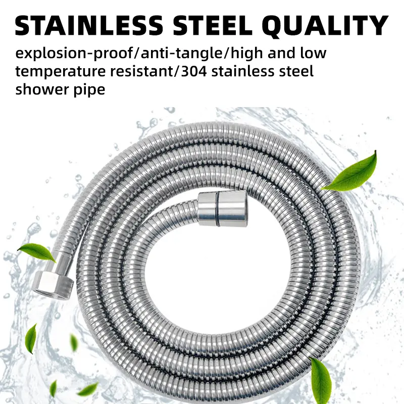 1pc 1.5m/59.05in 304 stainless steel shower hose, handheld shower head hose