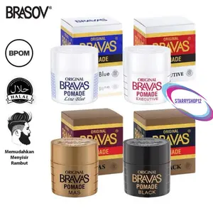 BRAVAS Pomade Oil Based Black Mas executive line blue bravas Bravas brasov pomade 80gr minyak rambut halal