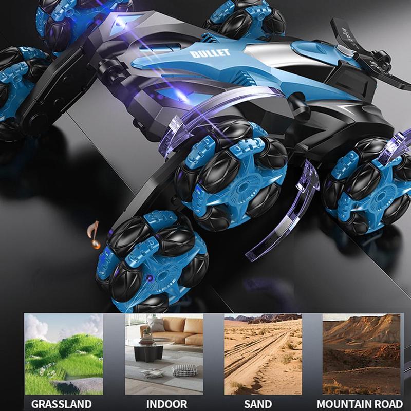 Spray Drift 360 Degree Spin Stunt Rc Car, 2.4GHZ Watch Sensor Dual Remote Control 6 Wheel Stunt Car, Rechargeable Toy Car with Lights and Music, Holiday Gift, Christmas Gift, Santa Presents, Secret Santa Funny Gift 7