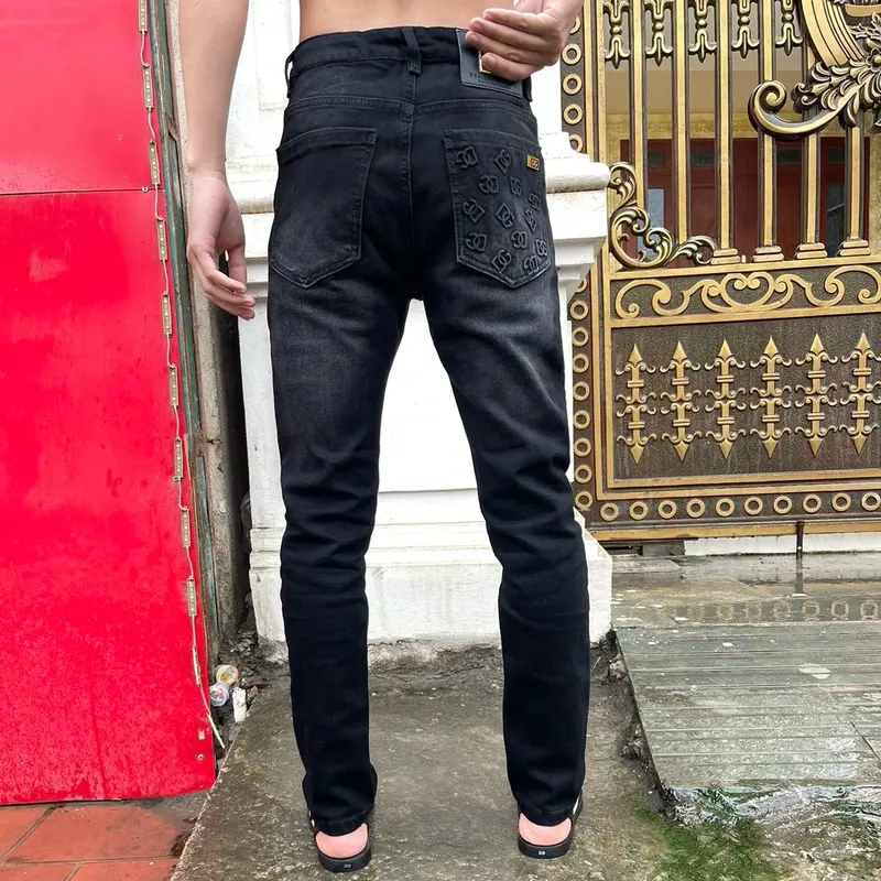 Quần Jeans đen mài hoạ tiết túi HU1601 ( được xem hàng , miễn ship) Menswear 0