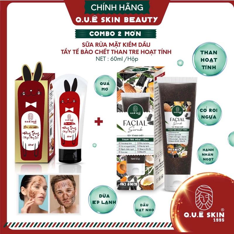 Combo Sữa Rửa Mặt + tẩy tế bào chết than hoạt tính Da cho dầu nhờn - Hỗ trợ Làm sạch bụi bẩn, dày sừng nang lông hỗ trợ Dầu Mụn (60ml) chất đặc mềm mịn Dành cho cả Nam và Nữ  Skincare