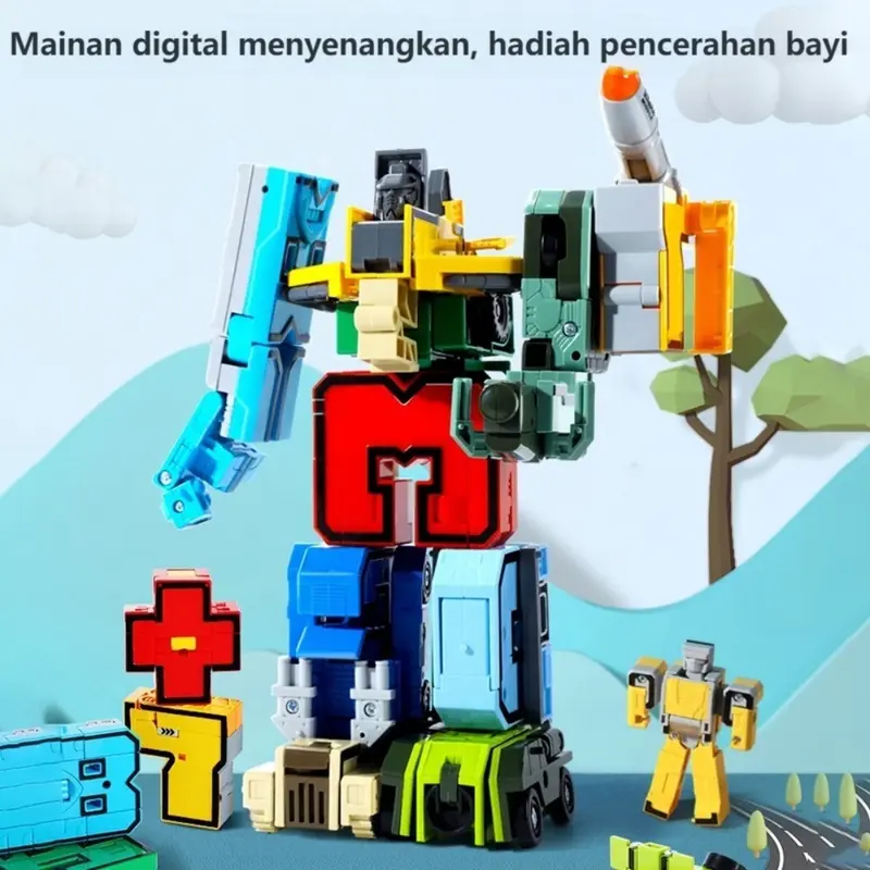 Mainan Anak Robot Transformer Robot Angka Number 15in1 Number Robot Transformer Robot Angka Mainan Edukasi Anak 5