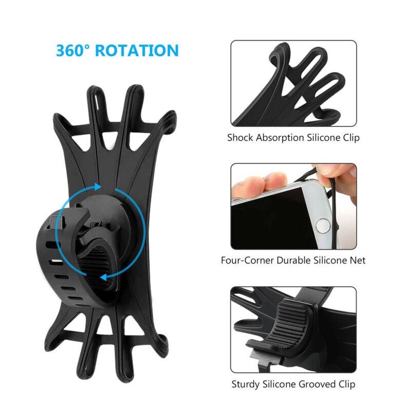 Product Introduction of 24-hour shipping+spot inventory+COD Bike Phone Holder Stand Universal 360 Degree Rotation Cycling Bicycle Elastic Silicone Handlebar Mount Adjustable For Cellphone 26