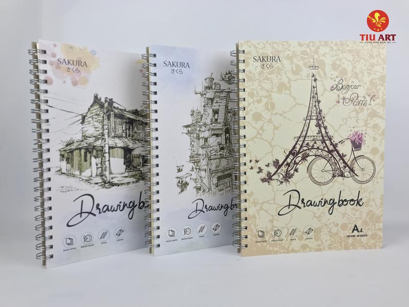 Sổ Vẽ Sketch book SAKURA A6 B6 A5 Giao bìa màu ngẫu nhiên