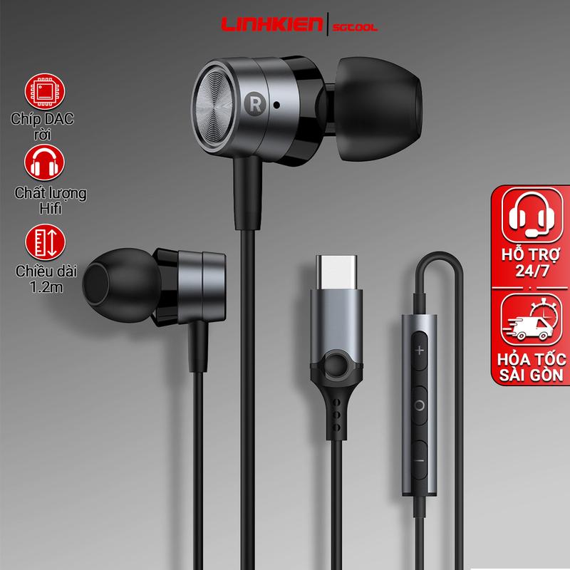 Tai nghe nhét tai Awker 548 USB Type C Wired Earbuds, hỗ trợ DAC rời tương thích mọi điện thoại, máy tính Nghe Nhạc