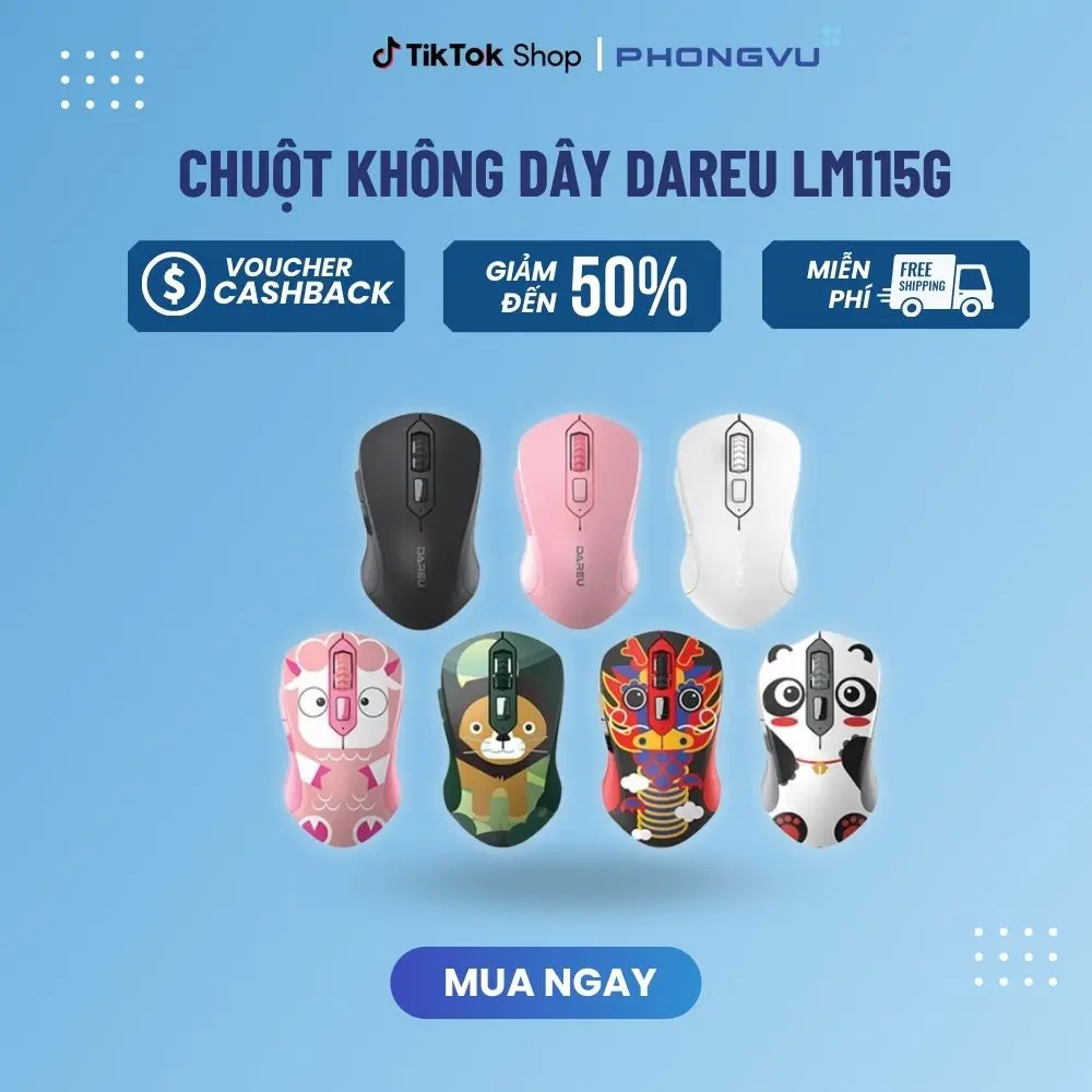 Chuột máy tính không dây Dareu LM115G - Bảo hành 24 tháng