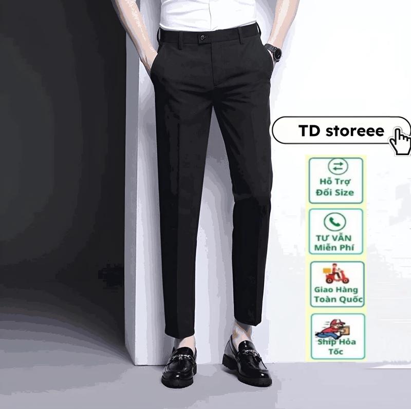 Quần Âu Nam [ TD Store ] Quần Âu Nam Hàn Quốc Chất Vải Co Dãn, Dày Dặn, Chống Nhăn, Chống Xù, Fom Quần Trẻ Trung Menswear Pants Có Túi Den Nhung