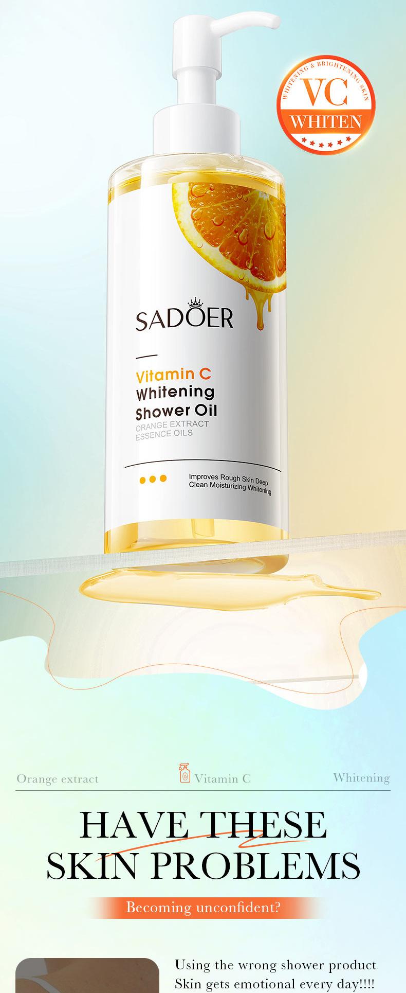 Product Introduction of Vitamin C Whitening Shower Oil Deep Cleansing Body Shower Liquid Beauty Salon Series 9