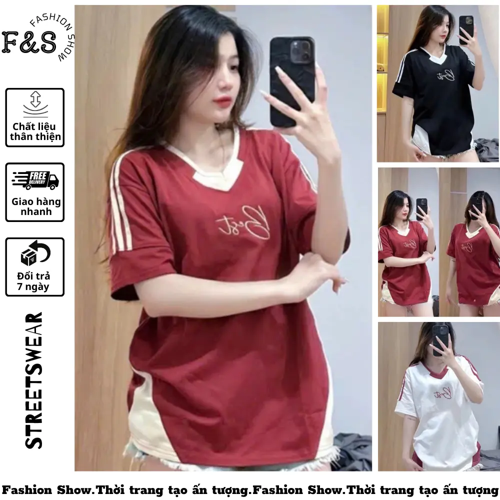 Áo phối unisex from rộng thêu CỔ TIM THÊU CHỮ BEST - Áo phông F&S  cổ tròn nam nữ tay lỡ dành cho các cặp đôi Menswear Cotton Tre Top Women Thun