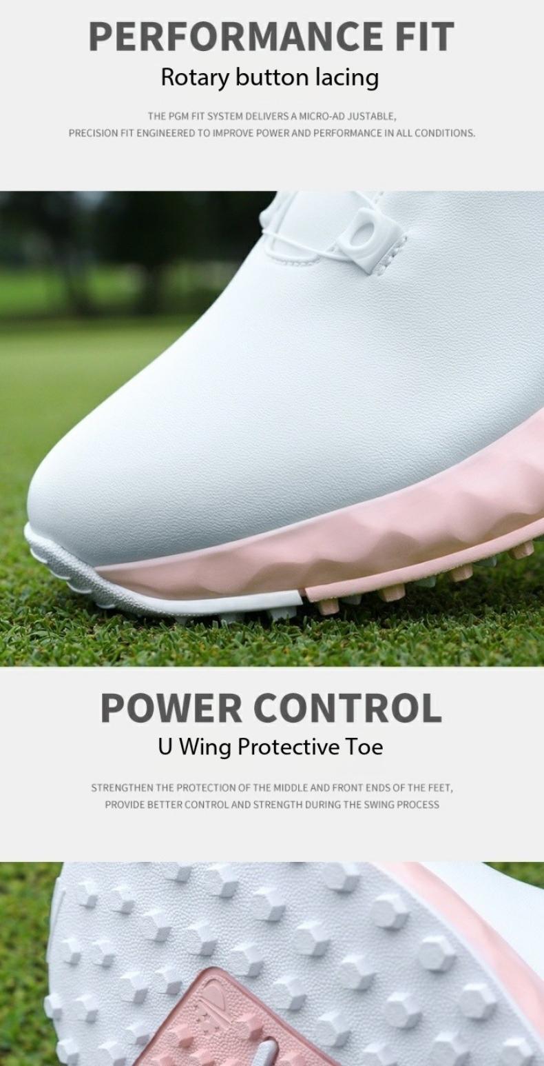 Product Introduction of [PGM] Cherry Blossom Golf Shoe Women's Shoes Waterproof Sports Shoes Non-Slip Lightweight Knob Comfortable Shock-Absorbing Nail-Free Shoes Xz365 19