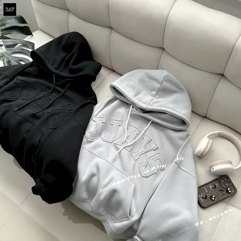 ÁO KHOÁC NỈ NGOẠI HOODIES FORM RỘNG TAY PHỒNG LOGO THÊU MẪU MỚI 3
