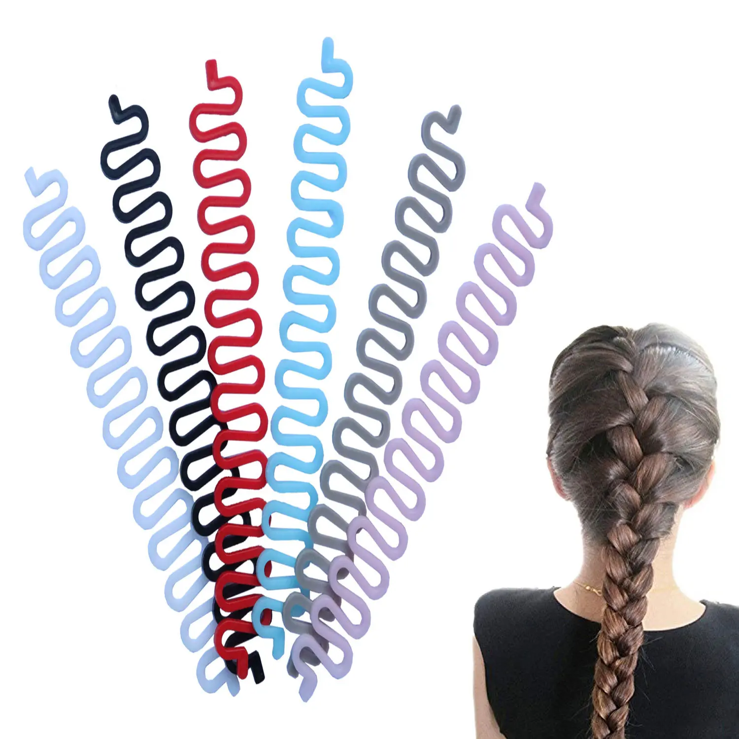 Máy Bện Tóc Gợn Sóng 1 Chiếc, Xoắn Tóc Tạo Kiểu, Phụ Kiện Đội Đầu, Dụng Cụ Bện Tóc, Thời Trang, Thích Hợp Cho Salon, Người Làm Phụ Nữ, Máy Bện, Dụng Cụ Tạo Kiểu Không Nhiệt