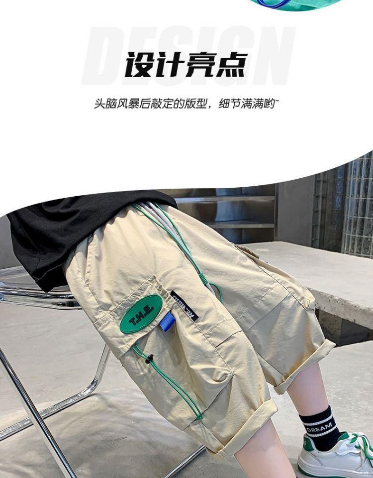 Product Introduction of Quần Dài Mùa Hè Cho Bé Trai, Quần Dài Cropped Xén, Dành Cho Trẻ Em Trung Bình Và Lớn, Dáng Rộng Vừa Vặn, Mỏng Và Thoáng Khí, Phong Cách 2024, Quần Thường Ngày 8