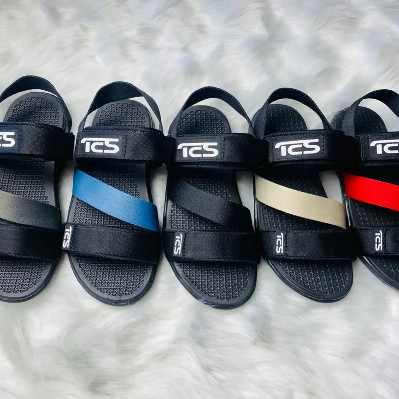 Dép Sandal TCS Hàng Xưởng Nam Nữ Chống Trượt Đế Cao Su Nhân Tạo - DéP, Đế Bằng 5