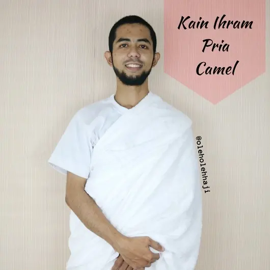 Camel Kain Ihram Ihrom Pria Bahan Katun Handuk Tebal Nyaman Perlengkapan Haji Perlengkapan Umroh