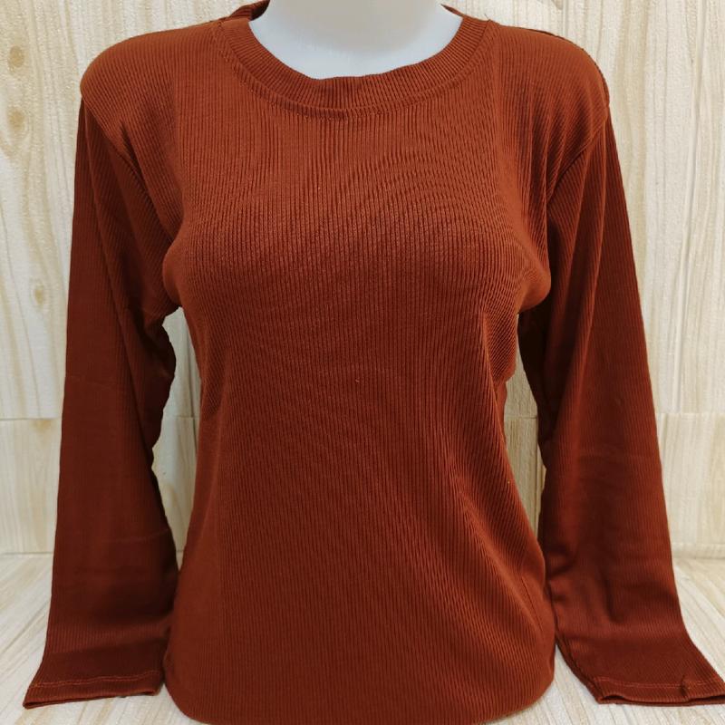 KAOS WANITA PREMIUM RIB OBLONG PANJANG Dewasa Polos 6