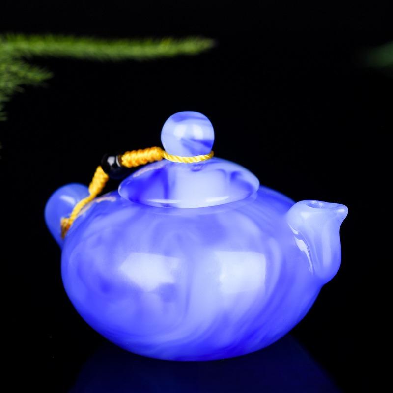Product Introduction of Colorful jade white jade jasper teapot hand handle piece chicken blood jade pot hand play piece handle pot small wine pot play piece pendant 0