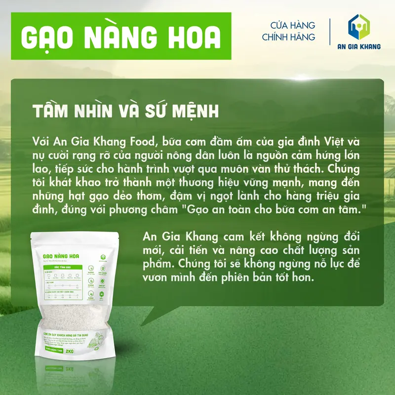 Gạo Nàng Hoa AGKF (An Gia Khang Food) - Thơm Nhẹ, Dẻo Vừa (Túi 400g, 1kg, 2kg) 4