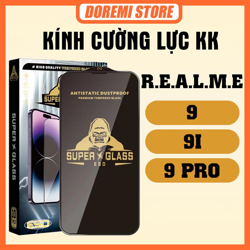 Kính cường Lực Realme 9 4G / 9i / 9 Pro 5G KK đen, miếng dán bảo vệ màn hình