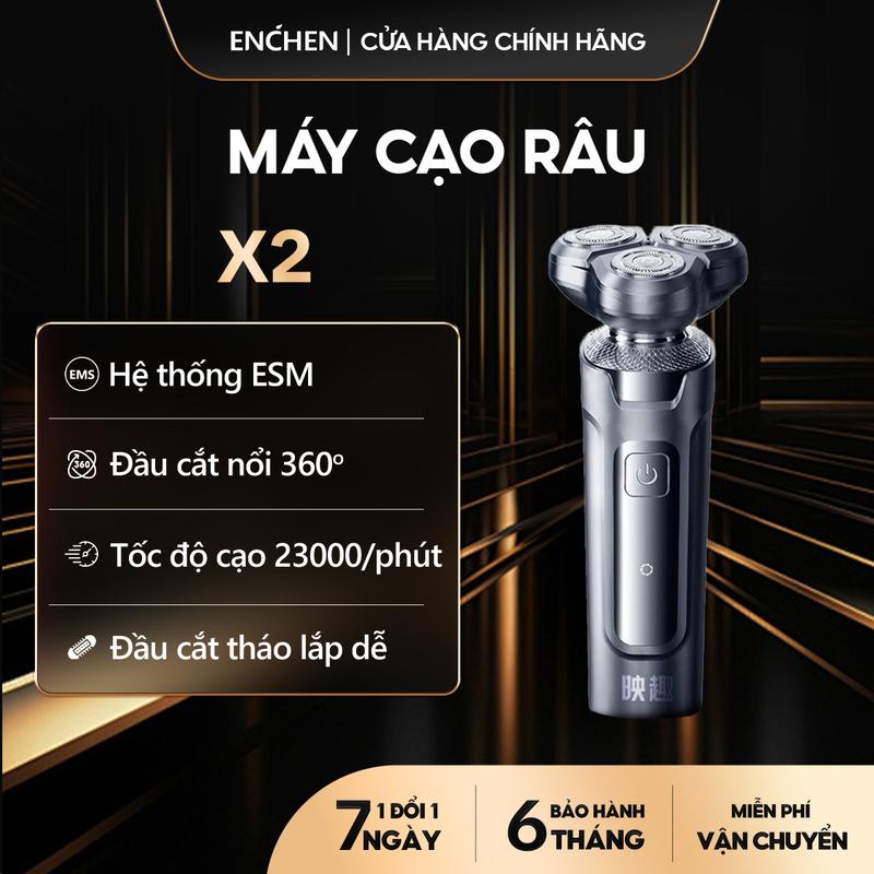 Máy cạo râu Enchen X2 chống nước IPX7, cạo khô & ướt, đầu dao 3D lưỡi dao tự động mài, pin dùng đến 60 ngày - BH 6 tháng