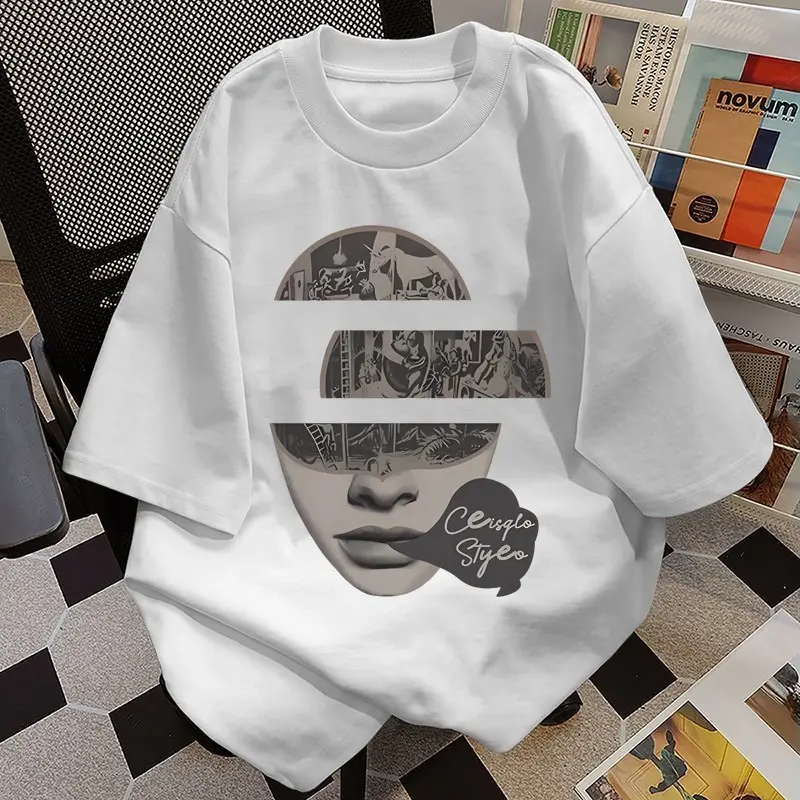 NASA IDOL T-shirt Atasan Baju Kaos Oversize Pria&wanita Putih Dewasa Distro Lengan Pendek Keren Premium vintage C104  Katun Unisex