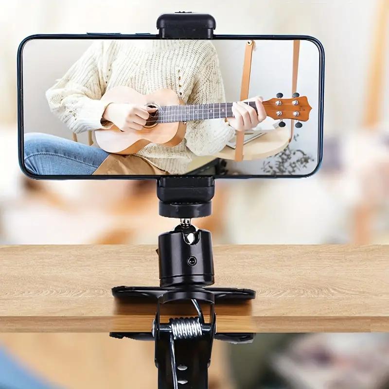 Metal Camera Cell Phone Music Mount, Guitar Headstock Mobile Phone Clamp Clip Mount for Smartphones and GoPro Action Cameras, Mobile Phone Accessories, Stand, Adjustable, Cellphone 7