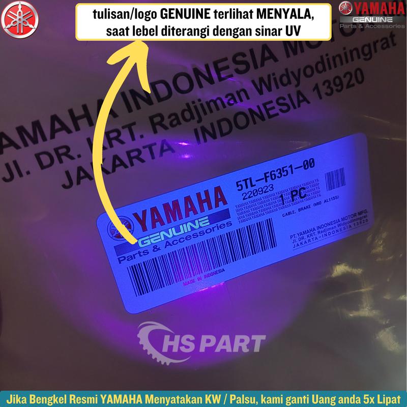 Kabel Tali Rem Belakang Mio Sporty Smile Soul Fino Karbu Carbu Original Yamaha Genuine Parts 2