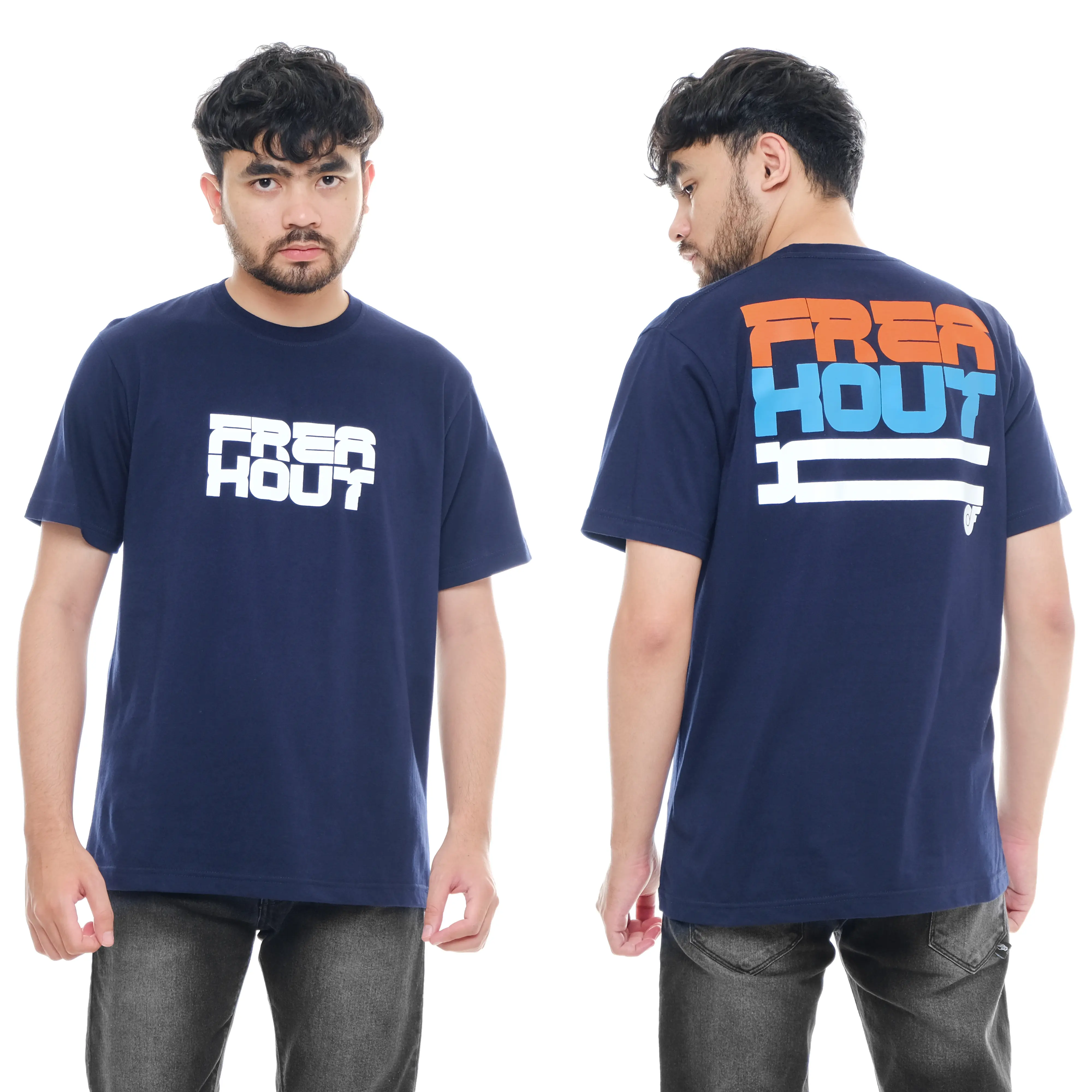 Freakout T-shirt Kaos Unisex Reguler-Big Size Jumbo M L XL 2XL 3XL 4XL Combed Hitam Navy Nyaman Baju Distro Katun Sablon Pria  Stiker  Pendek Cowok Dewasa Keren Polos
