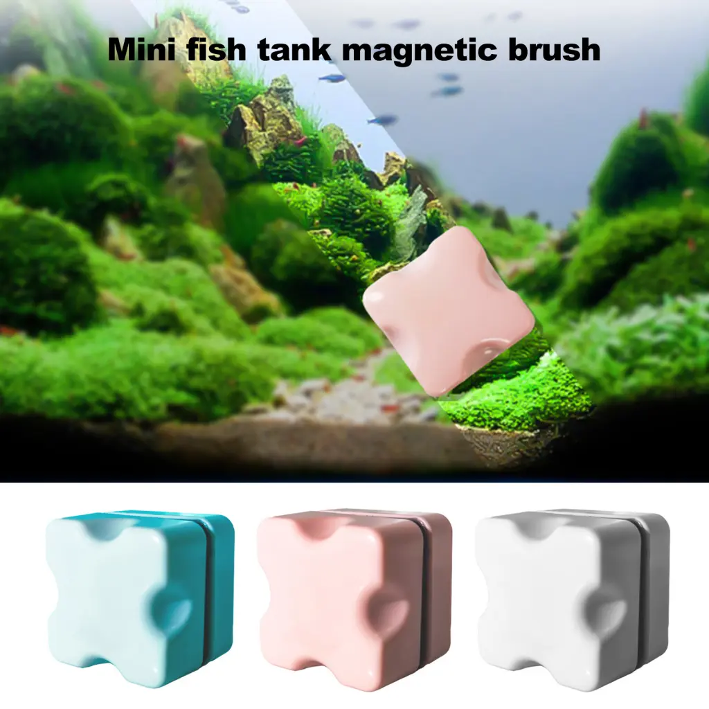 kitesiy Double-sided Fish Tank Cleaner Glass Aquarium Scraper Double-sided Magnetic Algae Scraper for Aquarium Cleaning Easy Grip Floating Glass Cleaner Brush