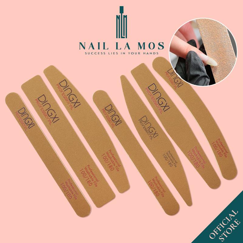Dũa móng tay da bò Dingxi độ nhám 100 180 - Dũa móng 6 hình chuyên dụng cho thợ nail lẻ chiếc