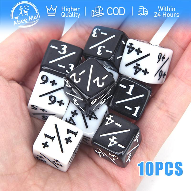 10Pcs Counters Dice Plus (+) / Minus (-) Dice Durable Dice Game ...