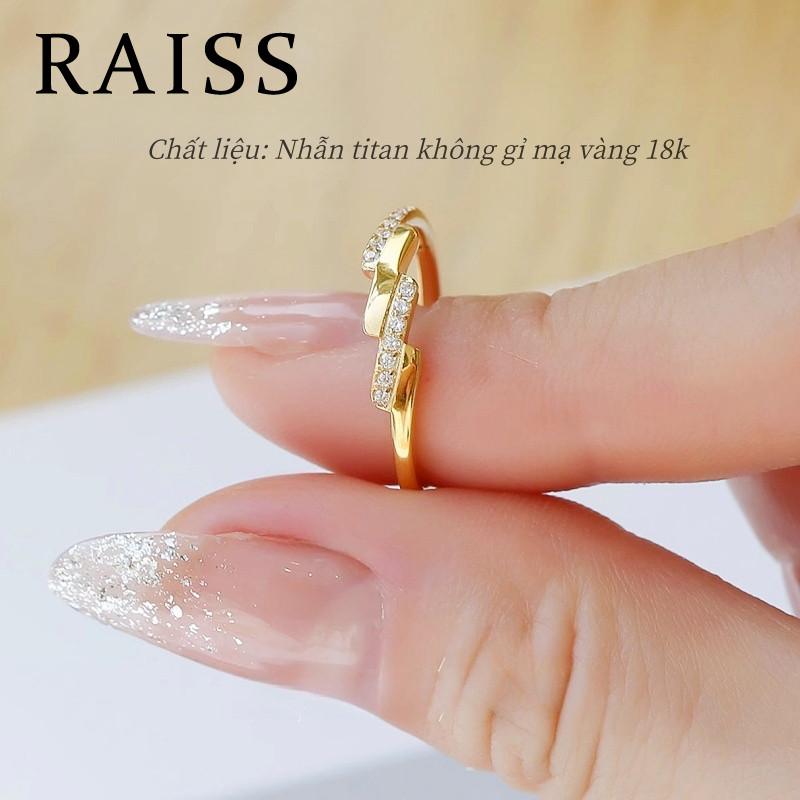 Nhẫn Thép Không Gỉ Mạ Vàng 18k Dành Cho Nữ Thiết Kế Nhiều Lớp Khảm Pha Lê Thời Trang Và Thanh Lịch