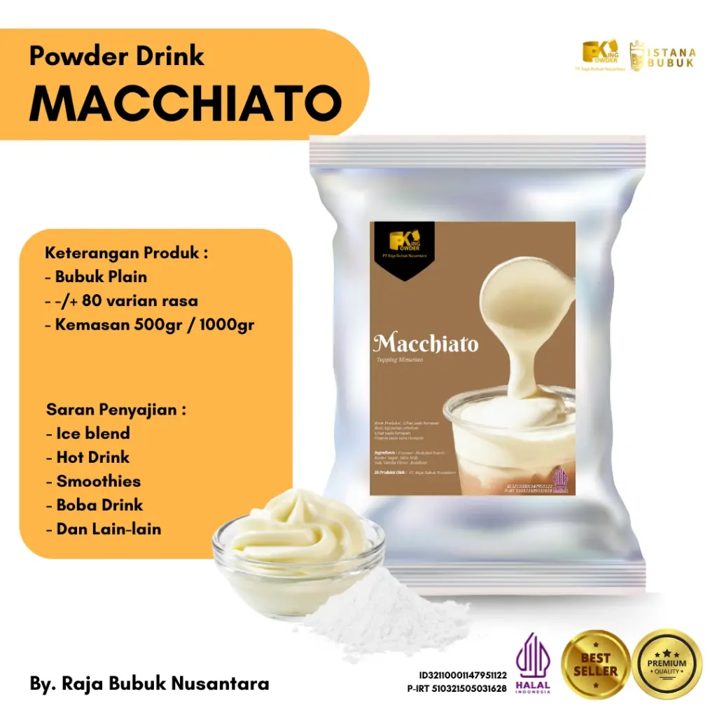 Topping MACCHIATO Foam Powder, Macchiato Foam Topping 1Kg, Bubuk Machiato Instan 1Kg