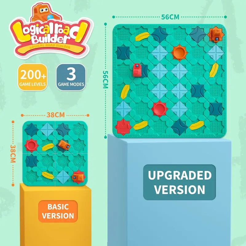 burgkidz Kids Toys STEM Board Games - Smart Logical Road Builder 56 x 56CM Big Board Maze Puzzle Games with Marbles For Multiplayer & Family, Educational Birthday Gifts for Boys Girls 4-8 Years 2