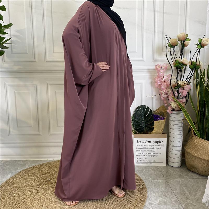 Product Introduction of 2022 New Middle Eastern Dubai Hot Style Solid Color Tie Button Cardigan Robe 1923 13