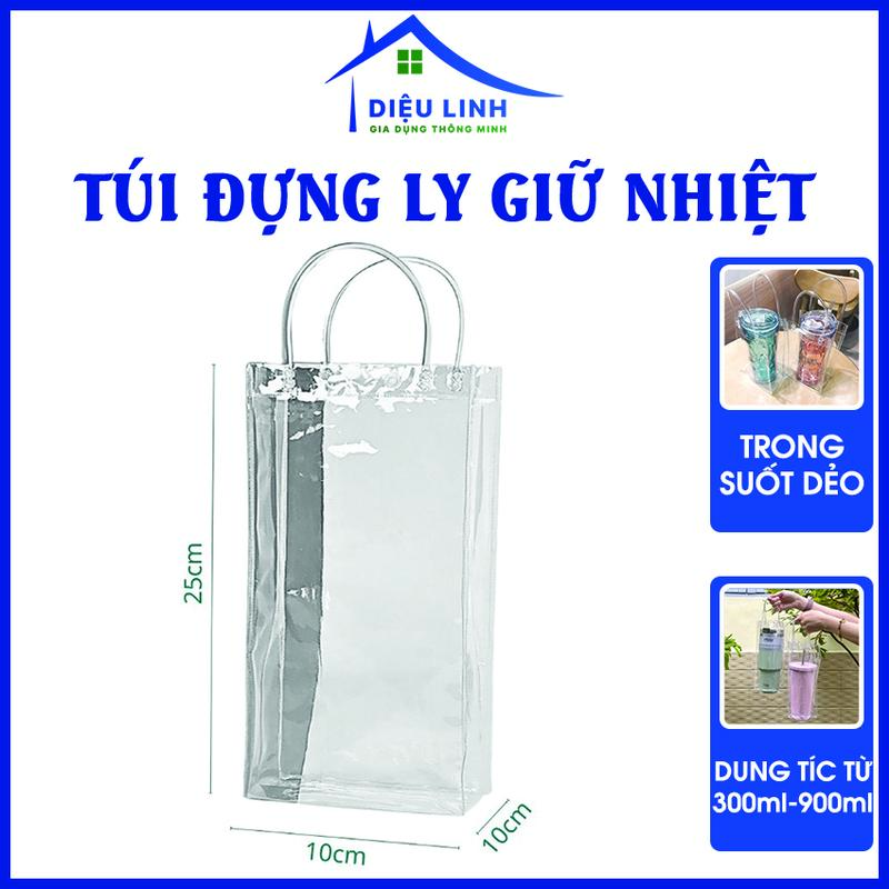  Túi đựng bình giữ nhiệt  trong suốt đựng bình nước cốc nước dieulinhshop 