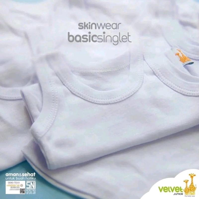 Kaos singlet velvet junior Baby Girls Boys Bayi Katun 0