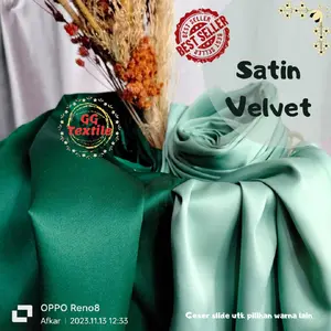 [PANJANG 0.5 METER] Kain Satin VELVET Premium Grade A - Kain Saten Bridesmaid Best Quality - Bahan Kain Halus Silky Premium