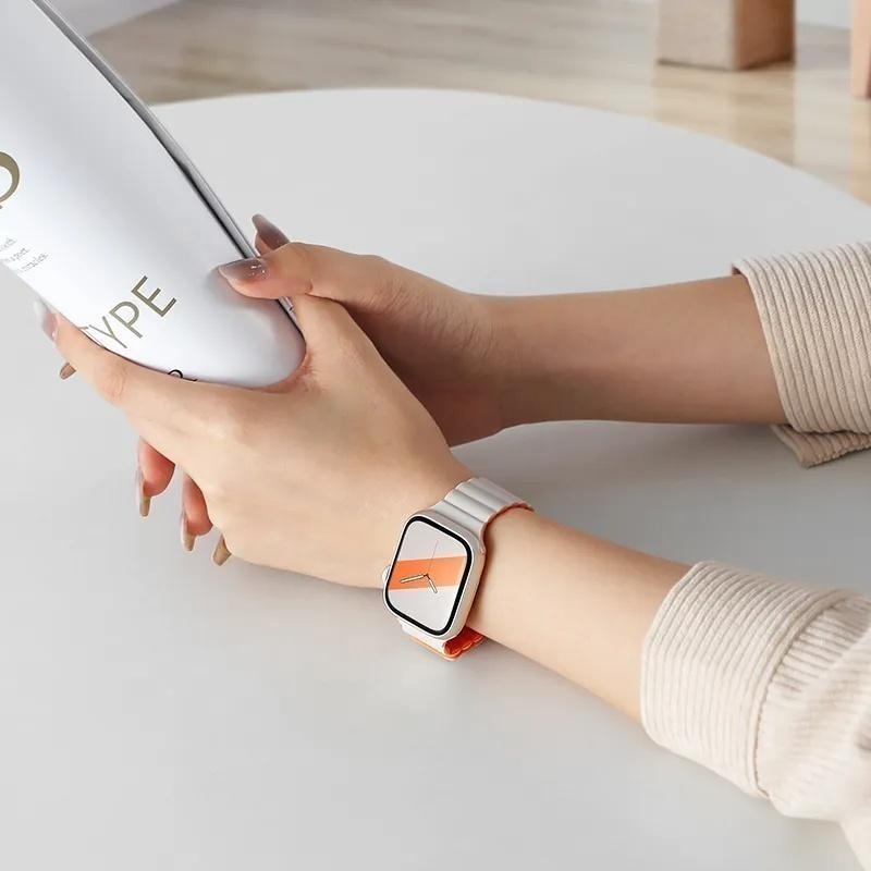 Product Introduction of แหวนแม่เหล็กสายซิลิโคนสำหรับ Apple Watch Ultra 2 49 46 45 44 40 42 38 มม Iwatch Series 10 9 8 7 6 5 4 3 42